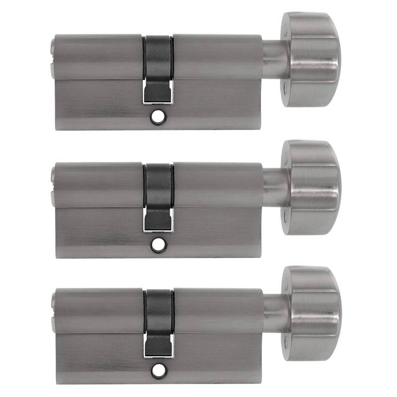 3x Knob Cylinder 70 mm Keyed Alike KD 35/35 with