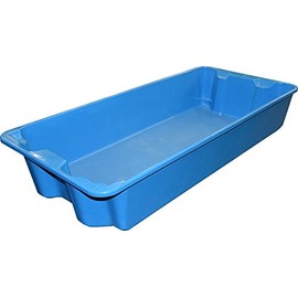 Toteline 780108W5268 Nest and Stack Container, Glass Fiber Reinforce Plastic Composite with Wire Edge, Capacity 500 lb, 42.5" x 20" x 7.5", Blue