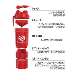 SmartShake (Smart Shake) puroteinsixeika- Bottle kss0014 Neon Red