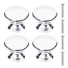 Qancekoo 4pcs 1" Silver Cabinet Door Knobs with Screw, Stylish