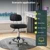 BFTOU Black Square Swivel Stool with Wheel for Work SPA