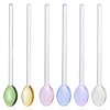 Glass Stirring Spoons Long Handle, 6-Pack Heat-Resistant Coffee Spoon for