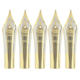 Gullor 5PCS Fountain Pen Nibs Fit Jinhao 159/450/750, Gold, Medium Nib