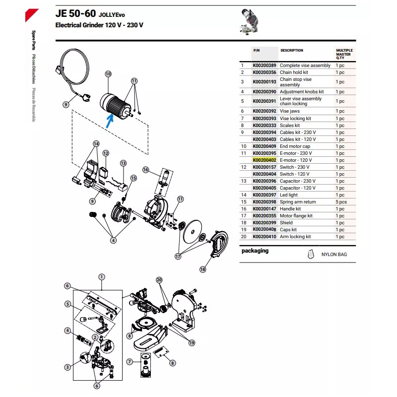 Tecomec OEM Replacement Motor for EVO and compatible for Oregon