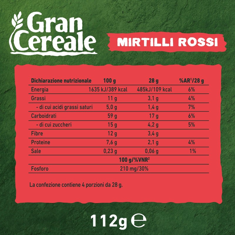 Gran Cereale, Barrette con Mirtilli, Avena e Mandorle, Snack di