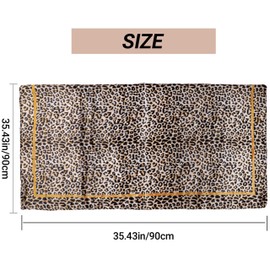 CaySep 35” Women's Leopard Print Square Scarf - Fashion Satin Head Scarf Wrap Large Lightweight Neck Scarf