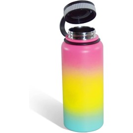 AGH 32oz Stainless Steel Insulated Leak-proof Water Bottle Thermos, Rainbow