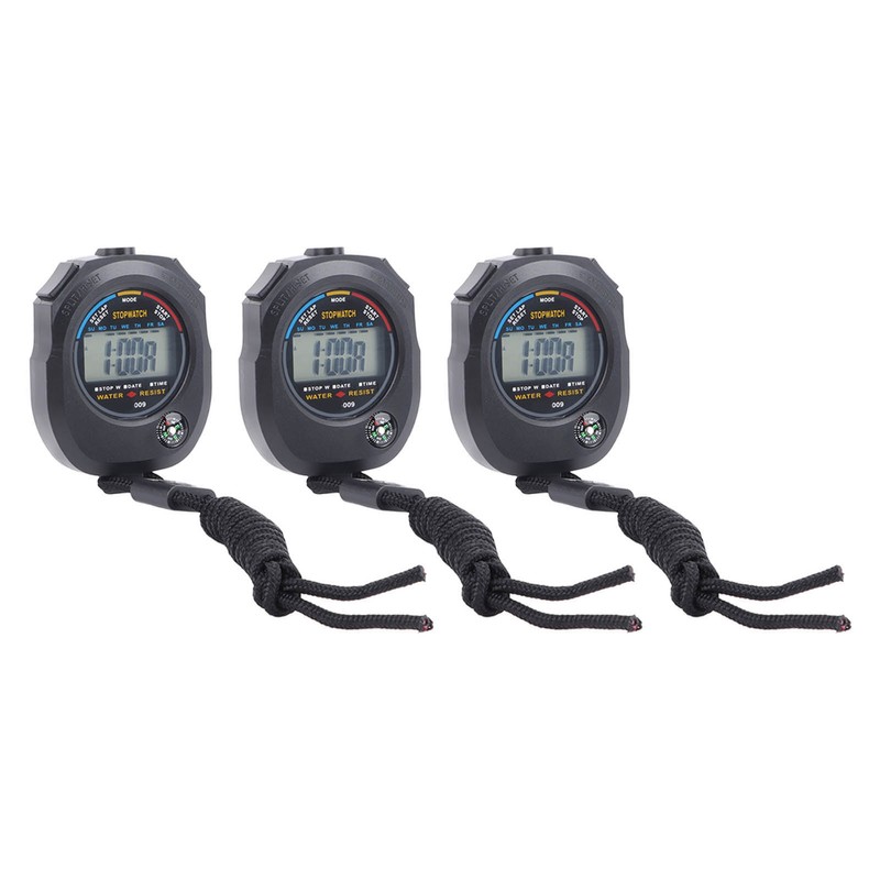 3 PCS Sports Stopwatch High Accuracy Waterproof 40mah Sports Stopwatch