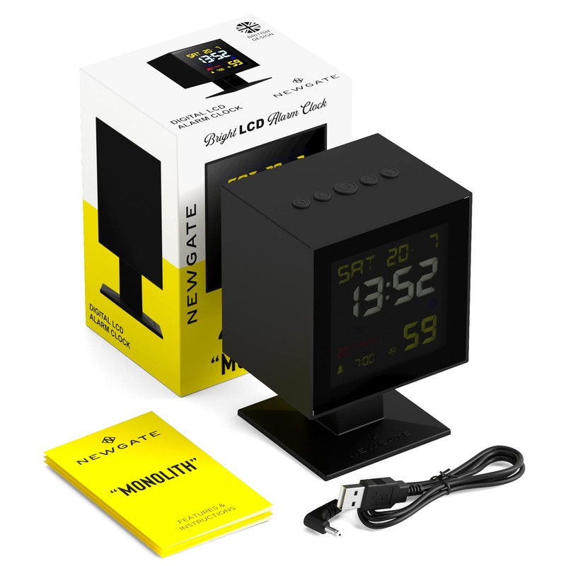 NEWGATE® Digital Monolith Alarm Clock - Bedside Clock - Mantel