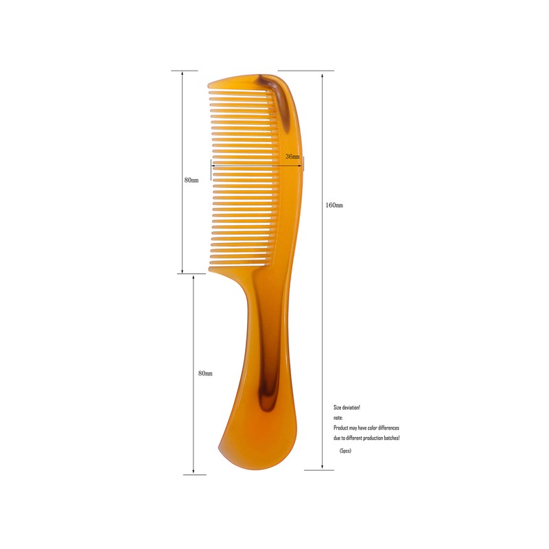 LBY 5-Pack 16 cm(6.3'') Hair Combs, Round Handle Comb Hair