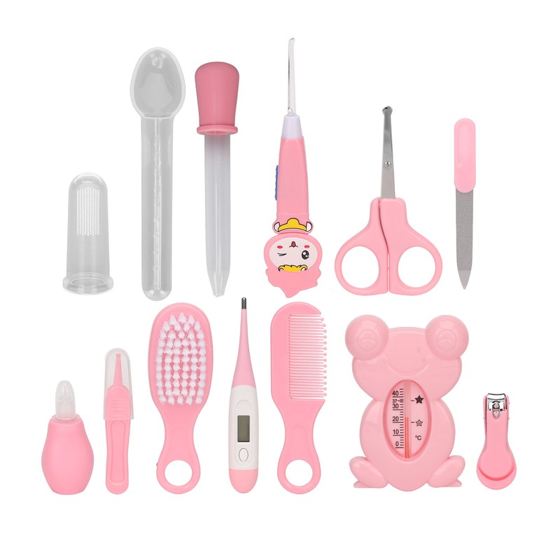 Baby Healthcare Kit Scissors Nail Clippers Tweezers Feeding Spoon Thermometer
