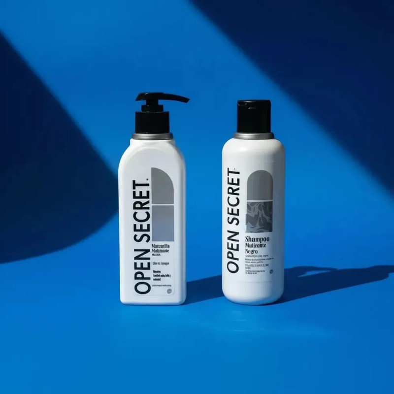 Shampoo Y Mascarilla Matizante Negro Open Secret 300ml C/u