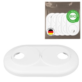 FUX Pack of 5 Organic Double Rosettes 16 mm - 22 mm - Heating Pipe Rosette