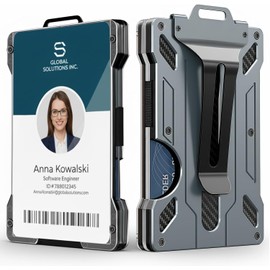 Porta Gafete de Fibra de Carbono, Soporte Duradero para Tarjetas de Identificación, Material de Aleación de Aluminio, Cepillo Antirrobo, Gran Capacidad, Adecuado para Uso en el Trabajo