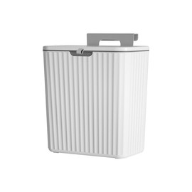 MMCCHB Multi-Purpose Hanging Trash can with lid Kitchen Cabinet Door Inside Hanging Trash can lid for Kitchen, Bedroom, Bathroom (White)