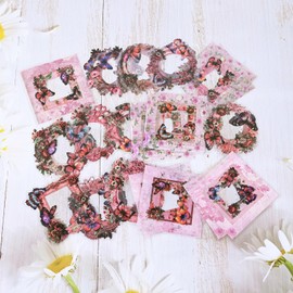 MAFELOE 30 Pieces Scrapbook Stickers Journaling Supplies, PET Aesthetic Stickers for Junk Bullet Journaling Bottles Decor- Butterfly Frame Series-MGHD