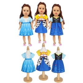 Benylion 14-16 inch Doll Clothes Princess Costume Dress for 14-16 Inch Doll Include 3Pcs Different Princess Dress Fits All 14-16 inch Girl Dolls