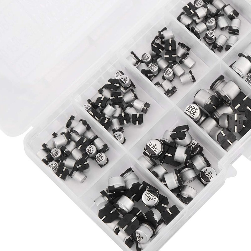 165 Capacitors, Smd Aluminium Electrolytic Capacitors Boxed Portable Classification Kit