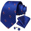 DiBanGu Christmas Ties for Men Royal Blue Red Woven Festival