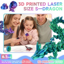 Ptyism Pack of 4 3D Printed Dragon Egg with Dragon (15.5 cm Dragon / 7 cm Egg) 3D Printed Egg Dragon Egg for Children Adults Home Office Desk Toy