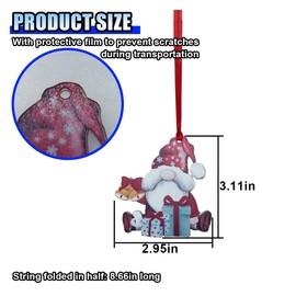 Christmas Car Ornament, Car Rear View Mirror Charm, 2D Flat Acrylic Hanging Pendant Accessories, Christmas Tree Decor Present (Style 2)