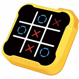 Portable Electronic Tic Tac Toe Game Console, Battery Powered Handheld Game Console, Educational Toy for Home Entertainment & Party - Color: yellow