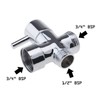 Brass Shower Diverter Valve Bathroom Valve Chrome Polished 3/4 1/2