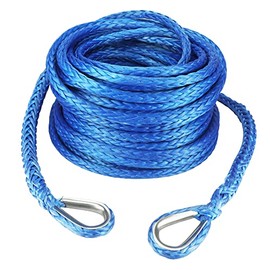 Ucreative 3/8 Inch x 92 Feet Synthetic Winch Rope Extension 26,500 Lbs for Off Road Vehicle ATV UTV SUV Orange