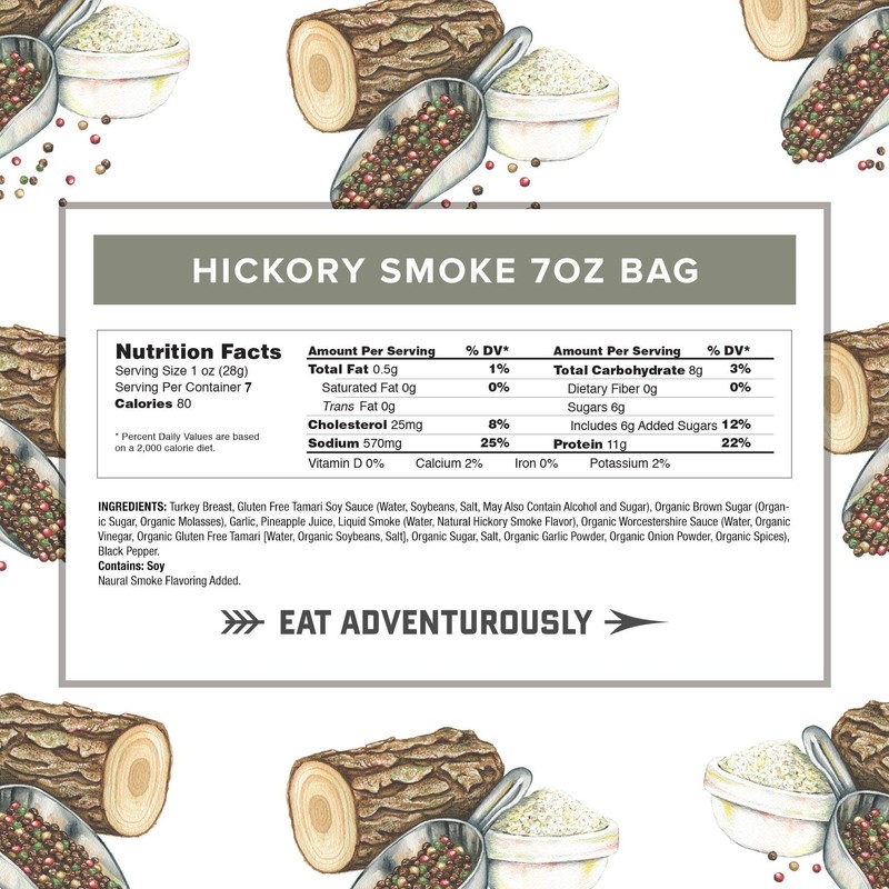 Hickory Smoke Turkey Jerky By Country Archer, Antibiotic Free, Gluten
