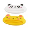 2 Pcs White Yellow Plastic Panda Cat Shaped Toothpaste Squeezers