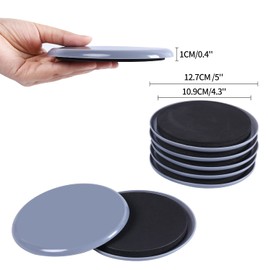 Ezprotekt Carpet Protector Sliders, 5 Inch Round Movers - Reusable Furniture Moving Pads, Heavy Appliance Sliders - Light Blue (8 Pack)