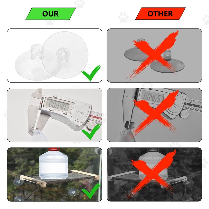 4 Pcs Thick Suction Cup Cat Perches - Classic Style