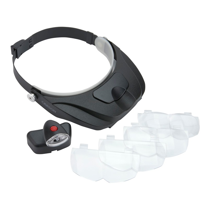 Carson Pro Series MagniVisor Deluxe Head-Worn LED Lighted Magnifier with