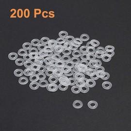 sourcing map Flat Washer Nylon M4 Seal 8.5 mm AD 4 mm ID 1 mm Thick Clear for Tap Pipe Water Hose Insulation Screws Pack of 200