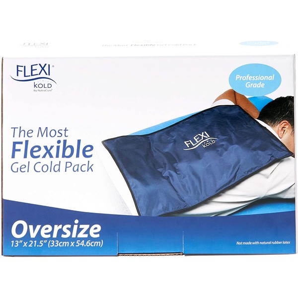 FlexiKold Gel Cold Pack (Oversize: 13" x 21.5") - Reusable Ice Pack Compress, Therapy for Pain and Injuries of Knee, Shoulder, Foot, Back, Ankle, Neck, Hip, Elbow, Wrist - A6302-COLD - (X-Large)