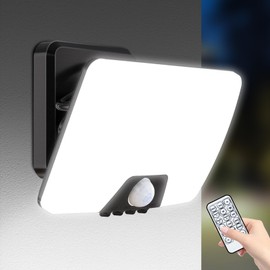 vighep Outdoor Light with Motion Sensor, 24 W LED Spotlight Outdoor with Remote Control, 3000 K - 6500 K Headlight with 3 Light Modes, IP65 Waterproof Floodlight for Garage, Garden, Yard