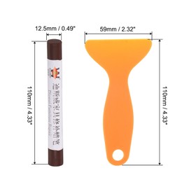 HARFINGTON Wax Filler Stick, 3pcs Wooden Repair Wood Wax Fill Sticks with Spatula Crayon Markers Furniture Touch Up Kit for Remover Scratches Scuffs on Furniture Floor, Deep Brown