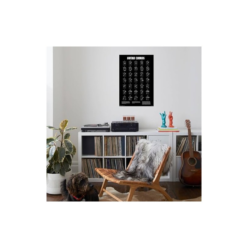 AllPosters Wall Standard Poster Guitar Chords B/W, 24x36