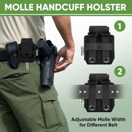 NEXT STATION Handcuff Holster，MOLLE Handcuff Case fits Multiple Cuffs,Hand Cuff Pouch for Duty Belt Tactical Vest Law Enforcement Quick Release