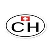 CafePress CH Switzerland Oval Car Magnet, Euro Oval Bumper Magnet