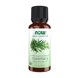 NOW Essential Oils, Organic Rosemary Oil, Purifying Aromatherapy Scent, Steam Distilled, 100% Pure, Vegan, Child Resistant Cap, 1-Ounce
