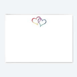 Me Loovely Rainbow Love Heart Flat Notecard & Envelopes Sets Stationery Correspondence Card Writing Supplies for Home Office & School | Christmas Gifts (A6 Size, Pack of 20)