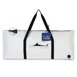 Houseables Fish Bag, Fish Kill Bag, Fishing Cooler, Insulated Carrier for Fishing, Cooling Gear, Big, Waterproof For Kayak, Transport, Weigh In, Catch, Ice, Tuna, Salmon, Bass, Trout, 41 x 16.5 Inch