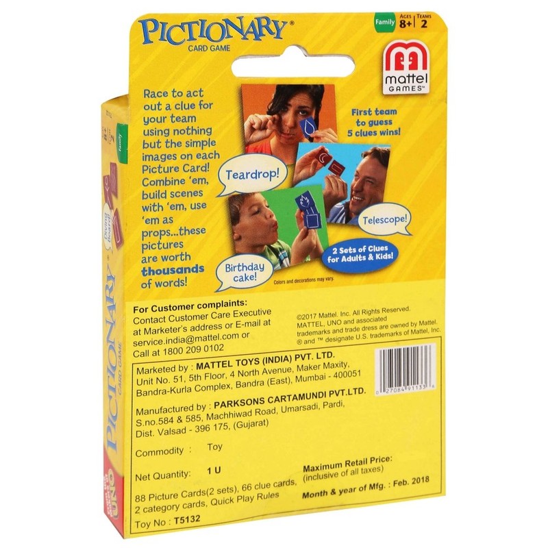 Pictionary Card Game Size Ea Pictionary Card Game