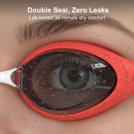 Seaflar Occhialini Nuoto Uomo Donna | Antiappannamento Impermeabili Anti UV Occhialini Piscina Adulti | Sostituibile Confortevole Ponte Nasale Morbido Per Interno/Esterno-Rosso