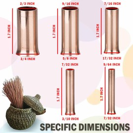 ARSTBETY Longer Pine Needle Basket Making Guide Coiling Tool, Copper Pine Needle Gauge Guide for Basket Making Weaving (Copper Basket Making Gauge)