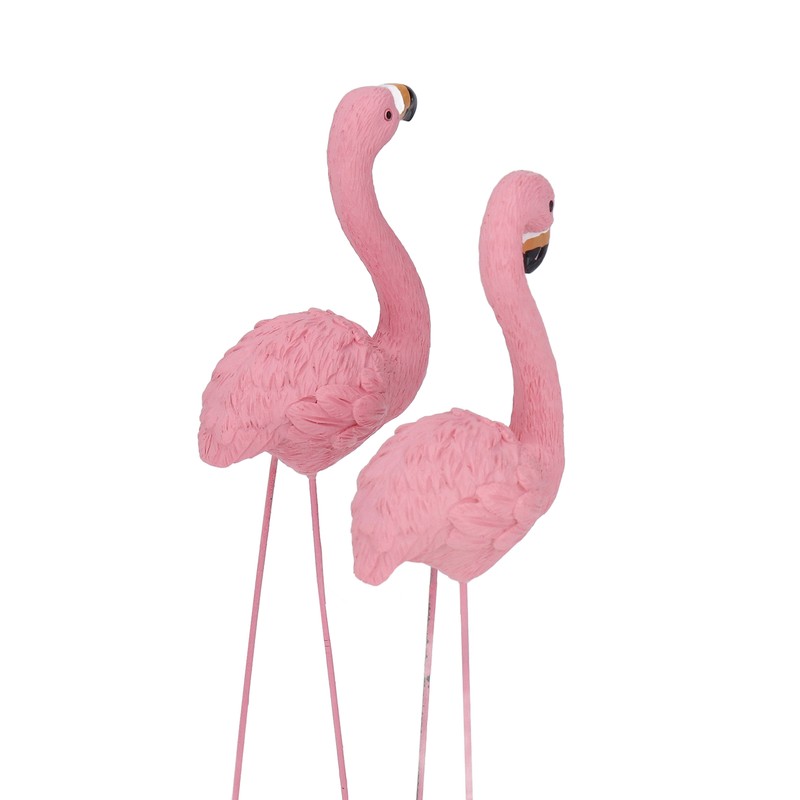 4 Pcs Pink Flamingo Garden Statue Fine Details Stylish Vivid