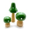Aliotech 3Pcs Mini Mushrooms Miniature Figurines Wooden Mushrooms Fairy Garden