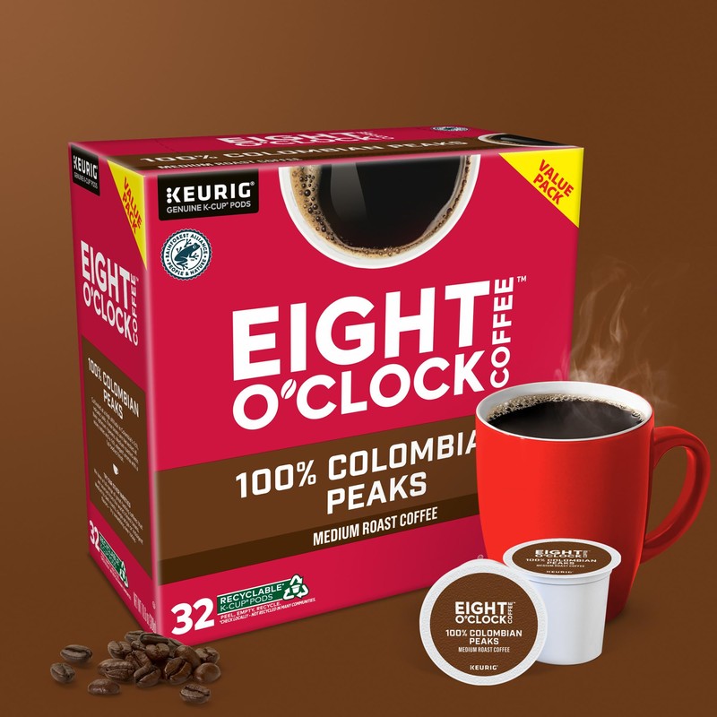 Eight O'Clock Coffee Colombian Peaks Single-Serve Keurig K-Cup Pods, Medium