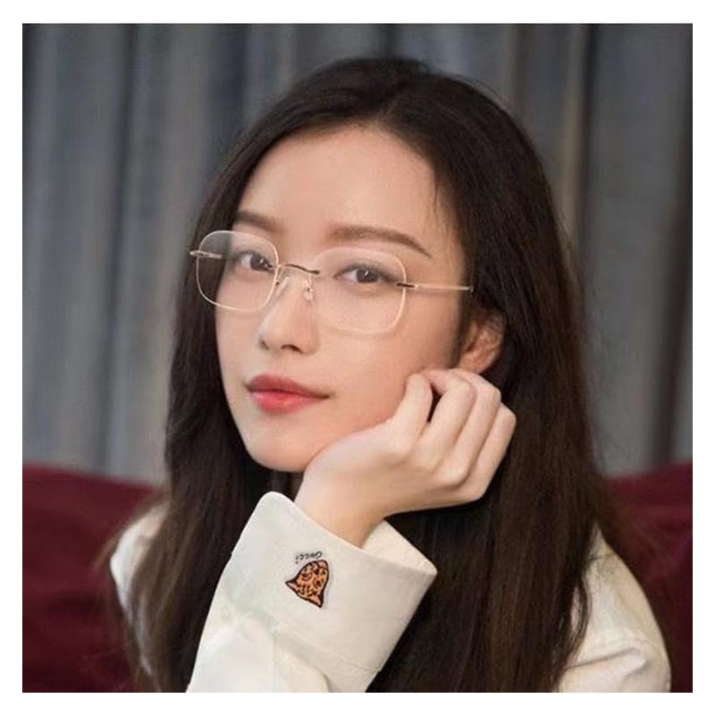 88flix Korean Rimless Glasses, Blue Light Cut, Small Face, For